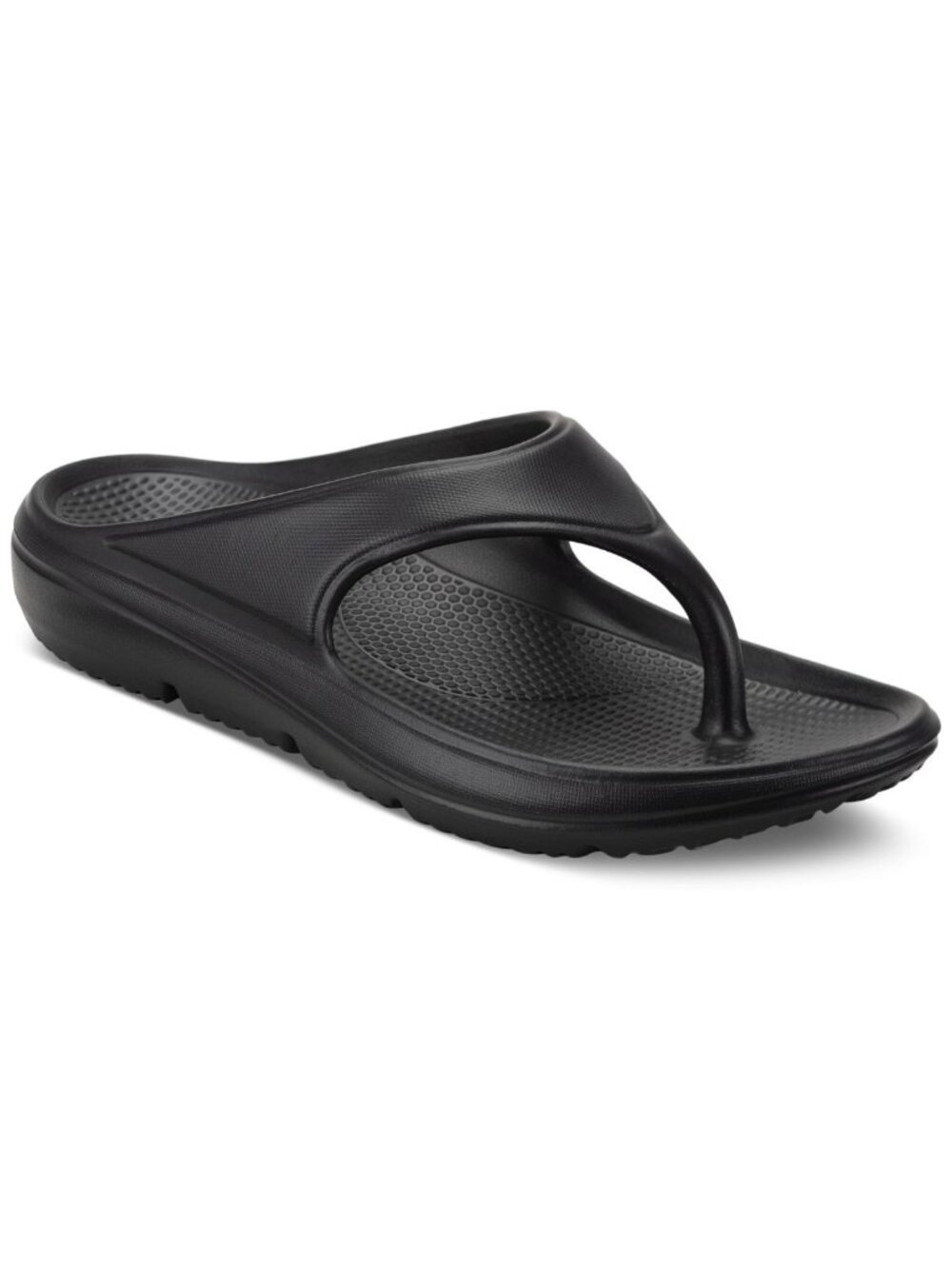 Club Room Mens Remy Open Round Toe Slip-On Thong Sandals Black Size 9M NWB